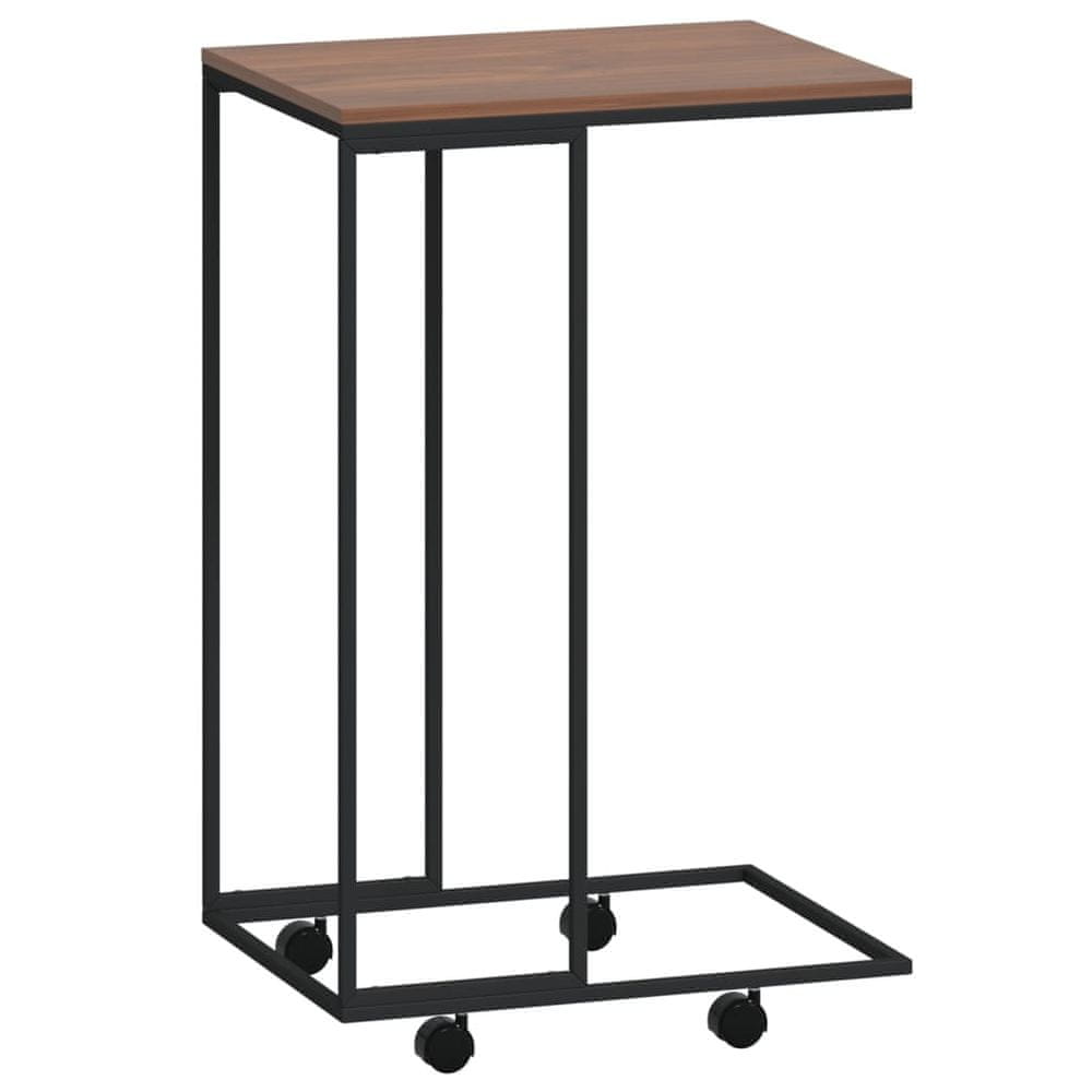Vidaxl Príručný stolík + kolieska čierny 40x30x63,5cm spracované drevo